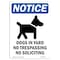 Signmission OSHA Notice Sign, 14" Height, Dogs In Yard No Trespassing Sign With Symbol, Portrait OS-NS-D-1014-V-11441 - alternate 1